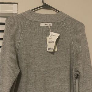 Mango Women's Light Gray Cowl Neck Sweater